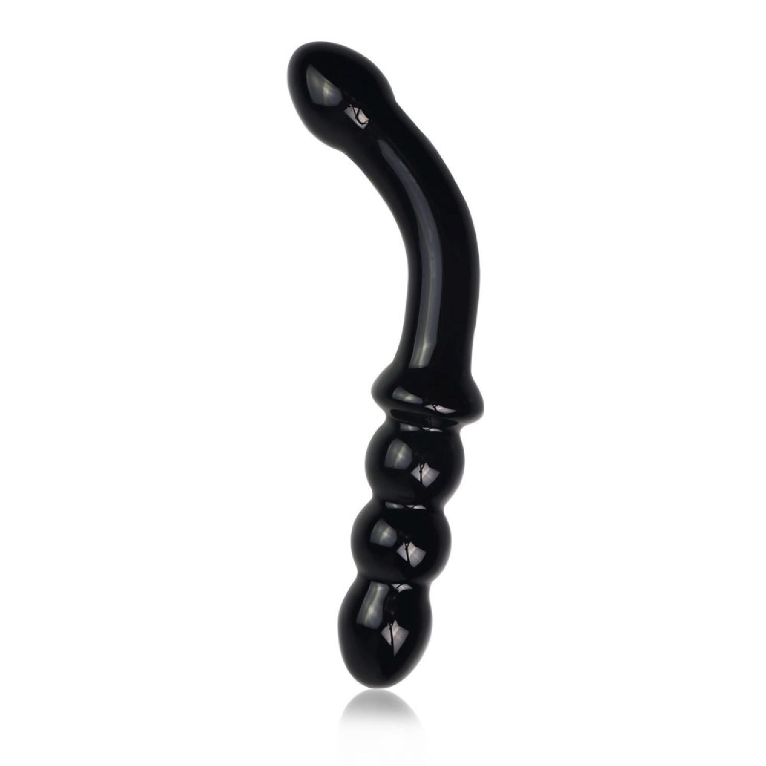 10-GS10-2.jpg Czarne analne szklane dildo kulki analne 18 cm - obrazek 1