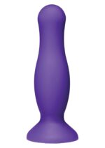 Gładkie dildo analne zatyczka z przyssawką fiolet - obrazek 4