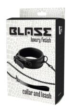 BLAZE COLLAR AND LEASH CROCO BLACK