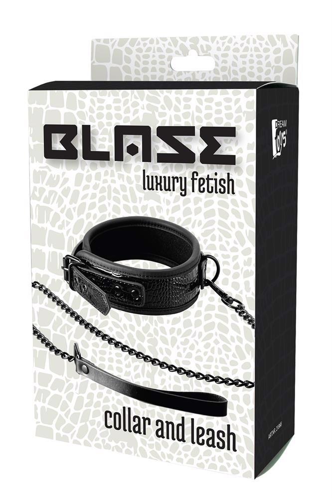 35-21868.jpg BLAZE COLLAR AND LEASH CROCO BLACK - obrazek 1