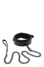 BLAZE COLLAR AND LEASH CROCO BLACK - obrazek 2