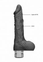 7" / 17 cm Realistic Vibrating Dildo With Balls - Black - obrazek 3