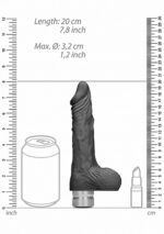7" / 17 cm Realistic Vibrating Dildo With Balls - Black - obrazek 5