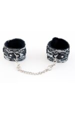 Kajdanki-marcus 712001 ankle cuffs with metal chain tracery syntetic silver bdsm valentine day - obrazek 4