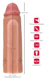Realistyczna nakładka na penisa przedłużająca 4cm - obrazek 16