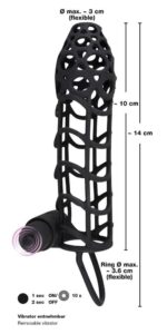 Długa nakładka na penisa z pierścieniem na jądra - obrazek 10