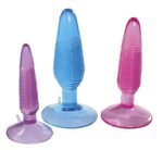 Plug-Nanma Twirly Trio Jelly Arousal Butt Plugs In 3 Sizes Blue Assorted - obrazek 2
