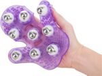 Roller Balls Massage Glove - Purple - obrazek 3
