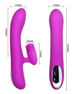 Wibrator króliczek z masażerem 20cm usb 7 trybów - obrazek 5