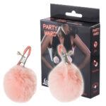 Ozdobne klamerki z różowymi pomponikami.  Zaciski na sutki - regulowane.