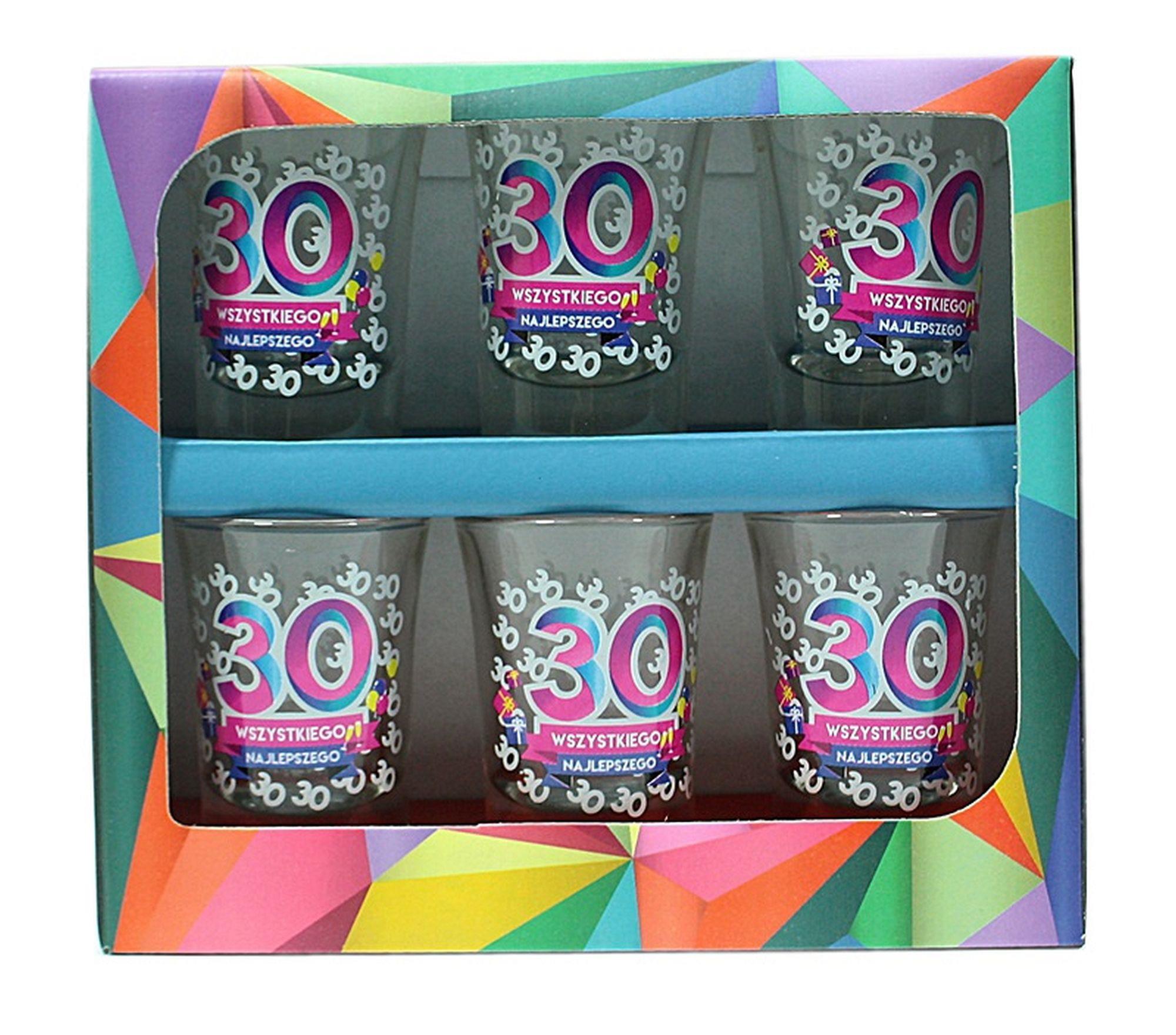 25-00178.jpg Kieliszki zestaw na imprezę 30 urodziny 6x 35ml - obrazek 1