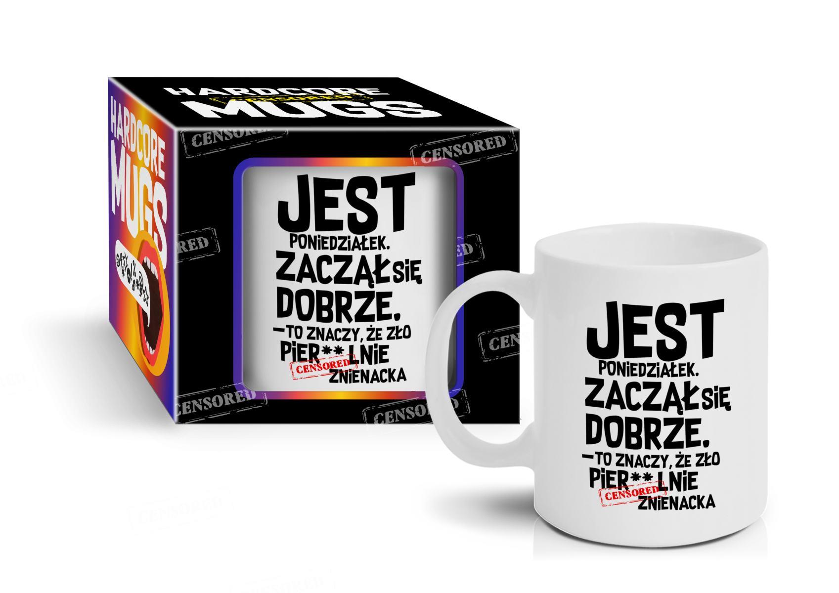 25-00233.jpg HARDCORE MUGS - kubek Boss 300ml - Jest poniedziałek - obrazek 1