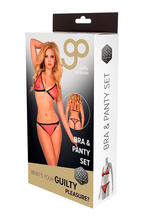 35-710059REDL.jpg Bielizna-GP PRINTED BRA & PANTY SET, L - obrazek 1