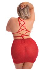 MIDNIGHT SUN 2PC SKIRT SET RED PLUS SIZE - obrazek 6