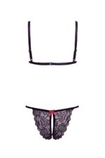 BARELY BARE X STRAP BRALETTE SET BLACK - obrazek 10