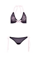 BARELY BARE RIBBON TIE BRALETTE SET - obrazek 9