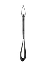 Wooden Handle Belt Whip Flogger Leather - Black - obrazek 3