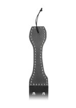 Wooden Handle Belt Whip Flogger Leather - Black - obrazek 5