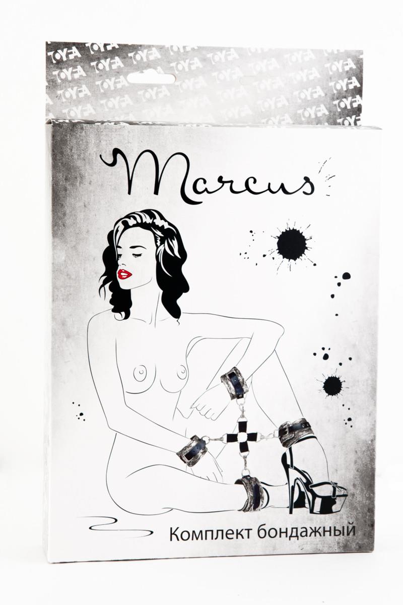 39-714001.jpg Wiązania-MARCUS 714001 Hog-tie cuffs set with metal clips tracery silver bdsm Valentine day - obrazek 1