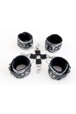 Wiązania-MARCUS 714001 Hog-tie cuffs set with metal clips tracery silver bdsm Valentine day - obrazek 2