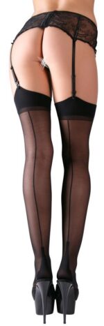 Stockings with seam black 1 - obrazek 2