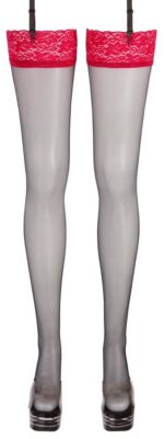 Stockings black/red 5 - obrazek 6