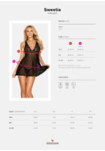 Koszulka nocna babydoll seksowna z stringami XS/S - obrazek 7