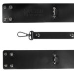 Skórzane kajdanki ze skóry naturalnej. Regulowane kajdanki na ręce. Zabawa BDSM. - obrazek 3