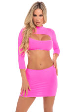 STOP & STARE 2PC SKIRT SET PINK, S/M