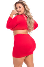 STOP & STARE 2PC SKIRT SET RED, 3XL/4XL - obrazek 3