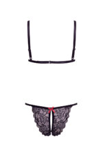 BARELY BARE X STRAP BRALETTE SET BLACK - obrazek 7