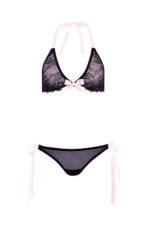BARELY BARE RIBBON TIE BRALETTE SET - obrazek 8