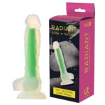 Dildo świecące w nocy na zielono. Gadżet erotyczny z silikonu dla kobiet. - obrazek 2