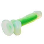 Dildo świecące w nocy na zielono. Gadżet erotyczny z silikonu dla kobiet. - obrazek 4