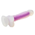 Dildo świecące w ciemności na niebiesko. Gadżet erotyczny do pikantnych zabaw w nocy. - obrazek 4