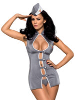 Stewardess kostium 3-częściowy szary L/XL - obrazek 4