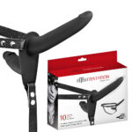 Vibrating Strap-on With Double Dildo Black