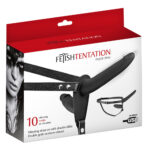 Vibrating Strap-on With Double Dildo Black - obrazek 4