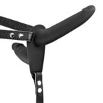 Vibrating Strap-on With Double Dildo Black - obrazek 3