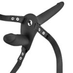 Vibrating Strap-on With Double Dildo Black - obrazek 2