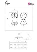 Body ze stójką prześwitujące Corsetti Sagen L/XL - obrazek 7