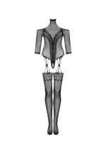 Seksowne i prześwitujące bodystocking G33. Body z otwartym krokiem.